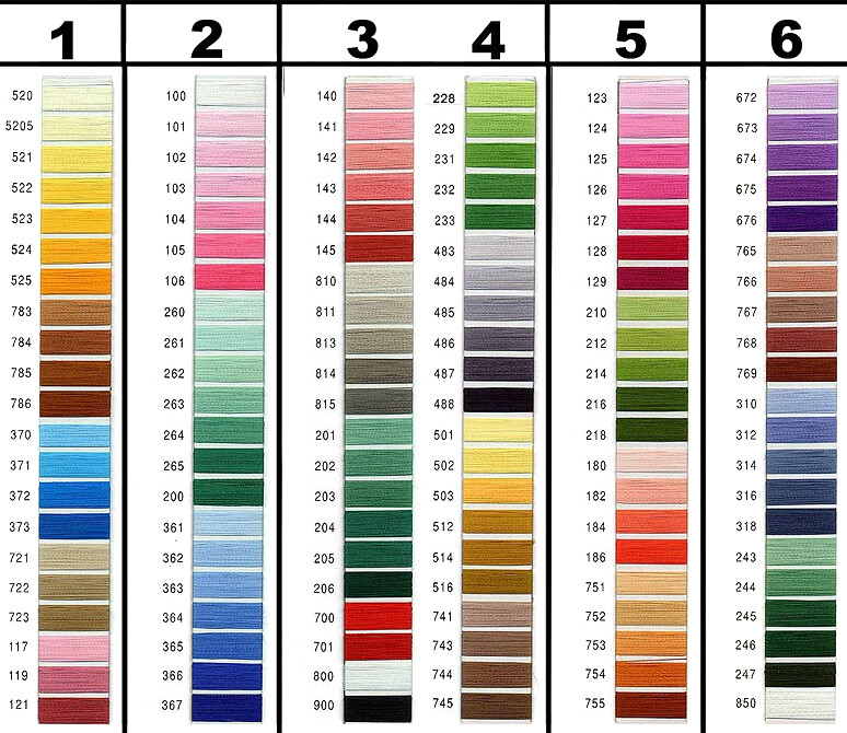 Thread Color Chart 1