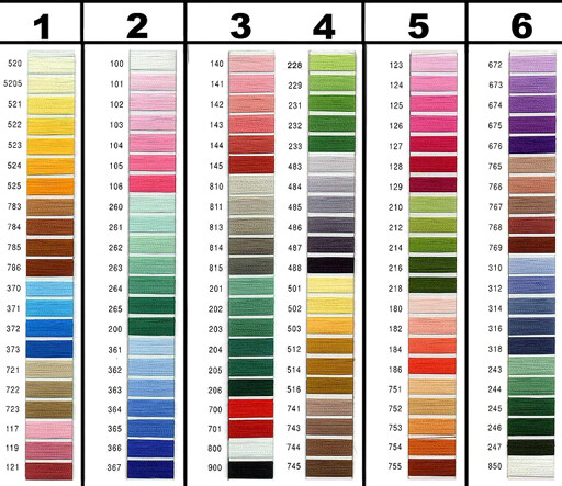 Thread Color Chart 1